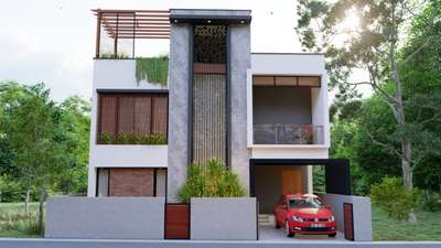 Exterior Designs by Civil Engineer Jaseem Moosa CK, Kozhikode | Kolo