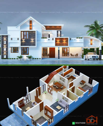 Exterior Designs by 3D & CAD Dream Design Hub Hanan, Ernakulam | Kolo