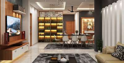 Dining, Furniture, Lighting, Living, Table, Storage Designs by Civil Engineer savio sony, Thrissur | Kolo