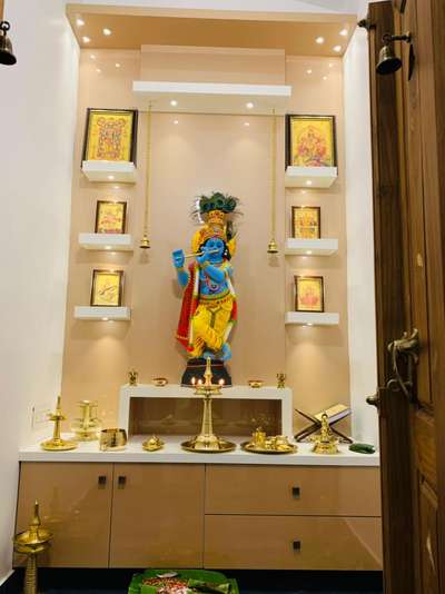 Lighting, Prayer Room, Storage Designs by Contractor Cadillac  interiors, Kozhikode | Kolo