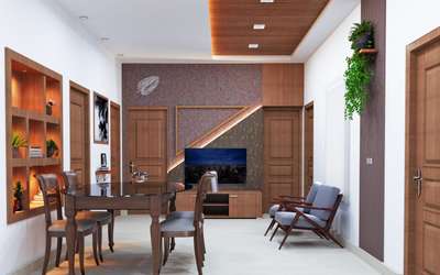 Dining, Furniture, Table, Storage, Wall Designs by Interior Designer Manu Philip, Kollam | Kolo