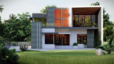 Exterior Designs by Civil Engineer Arun K Das C P, Kozhikode | Kolo