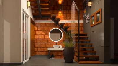 Dining, Lighting, Staircase, Storage, Home Decor Designs by Civil Engineer Nishad Nishu, Malappuram | Kolo
