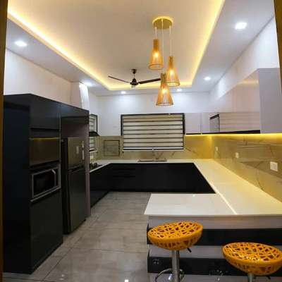 Kitchen, Lighting, Storage Designs by Interior Designer Midhun Akriti, Kannur | Kolo