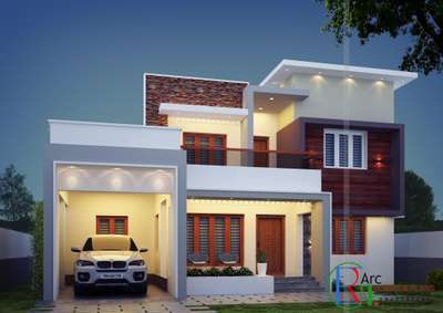 Exterior, Lighting Designs by 3D & CAD Green Arc  Homes, Thrissur | Kolo