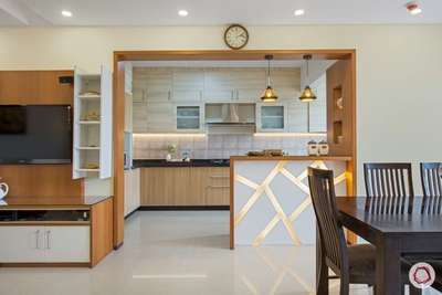 Kitchen, Dining, Furniture, Table, Lighting Designs by Architect Ar anulashin, Malappuram | Kolo