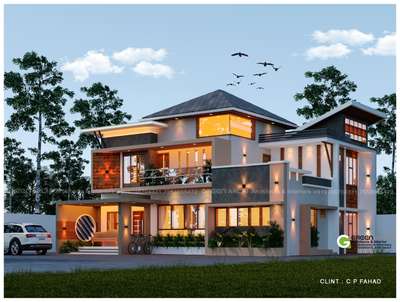 Exterior, Lighting Designs by Architect Green Archi, Malappuram | Kolo