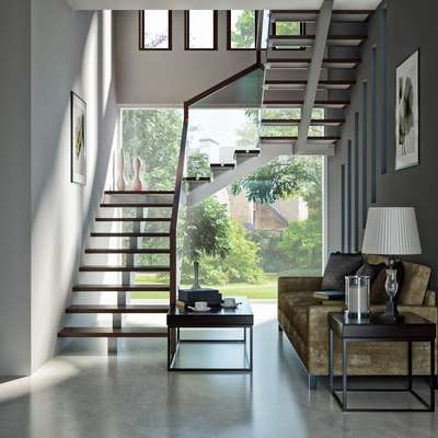 Staircase, Furniture, Living, Table Designs by Civil Engineer manoj salam, Kottayam | Kolo