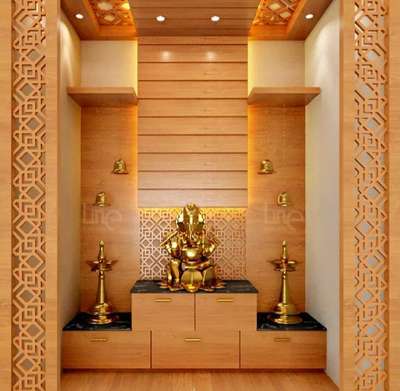Prayer Room, Storage Designs by Architect Line builders, Thrissur | Kolo