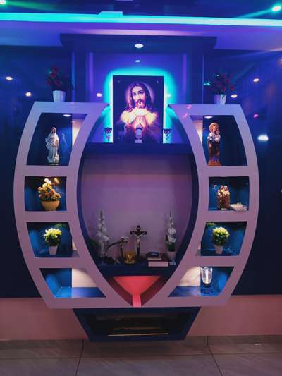 Prayer Room, Lighting, Storage Designs by Contractor Rojar Rojar, Kollam | Kolo