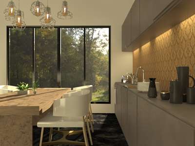 Kitchen, Lighting, Storage Designs by Interior Designer vineetha  v, Ernakulam | Kolo