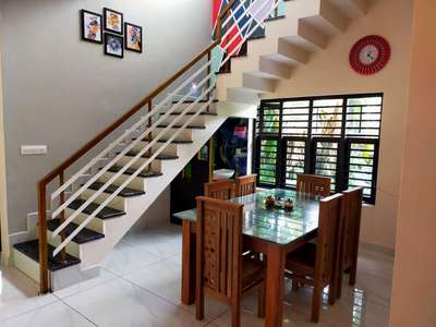 Dining, Furniture, Table, Staircase, Window Designs by Contractor CHOORAKKUNNANS  BUILDERS NILAMBUR, Malappuram | Kolo