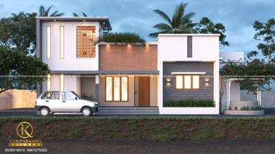 Exterior, Lighting Designs by Contractor Kariparambil Builders, Alappuzha | Kolo