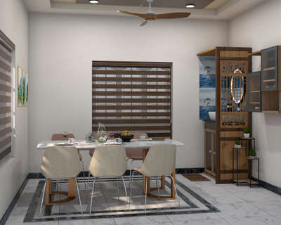 Dining, Furniture, Table, Window, Storage Designs by Architect Rohith R, Alappuzha | Kolo
