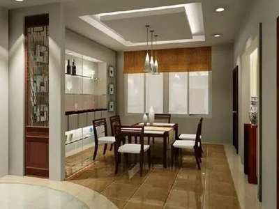 Ceiling, Lighting, Dining, Furniture, Table Designs by Architect Mohd Rameez, Meerut | Kolo
