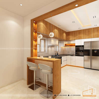 Kitchen, Lighting, Storage Designs by Architect Visual Design  Architects , Kozhikode | Kolo