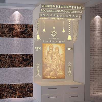 Lighting, Prayer Room, Storage Designs by Interior Designer Asjad Saifi, Delhi | Kolo
