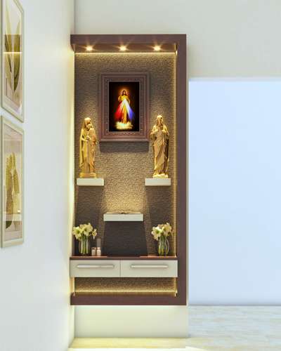 Prayer Room Designs by Interior Designer Manu Sukumar, Kottayam | Kolo