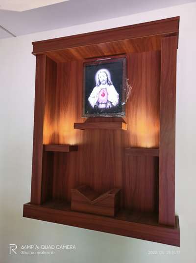 Lighting, Prayer Room, Storage Designs by Carpenter Byju vk Thiruvalla, Pathanamthitta | Kolo