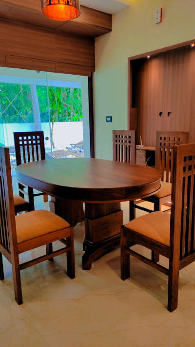 Dining, Furniture, Table, Lighting Designs by Interior Designer Rajesh VR Home Interiors gazal hits, Kollam | Kolo