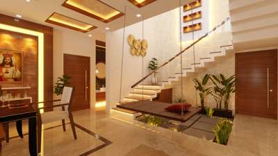 Staircase, Lighting, Living Designs by Civil Engineer Nisa Nisa, Ernakulam | Kolo