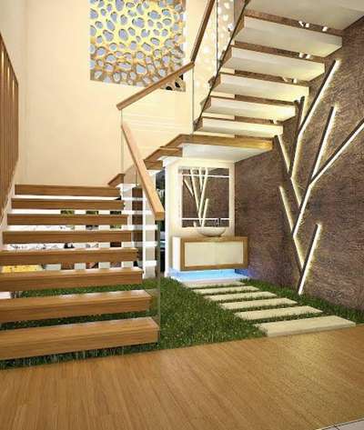 Lighting, Staircase, Storage, Wall, Flooring Designs by 3D & CAD ID Amil Siddiqui, Ghaziabad | Kolo
