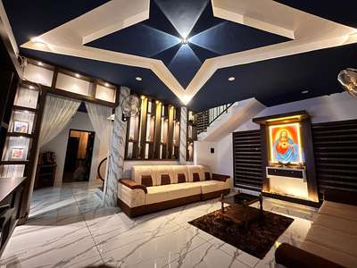 Ceiling, Lighting, Living, Furniture, Table Designs by Interior Designer Indu Menon, Kottayam | Kolo