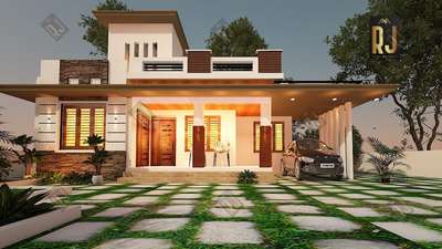 Exterior, Lighting Designs by Civil Engineer Rj Home Designs, Kottayam | Kolo