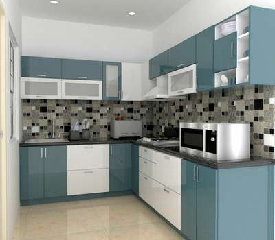 Kitchen, Storage, Lighting Designs by Interior Designer girish kumar, Palakkad | Kolo