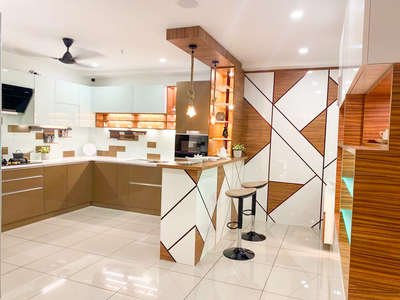 Kitchen, Lighting, Storage, Furniture Designs by Interior Designer Nizam kannan , Kollam | Kolo