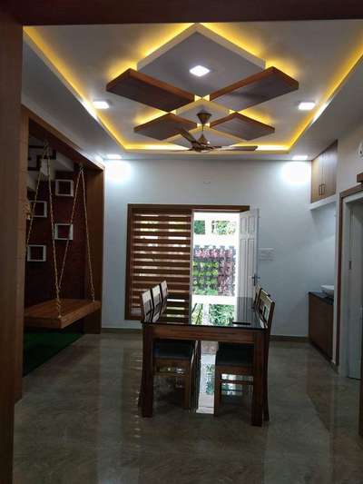 Dining, Ceiling, Home Decor Designs by Civil Engineer Bibin Baby, Thrissur | Kolo
