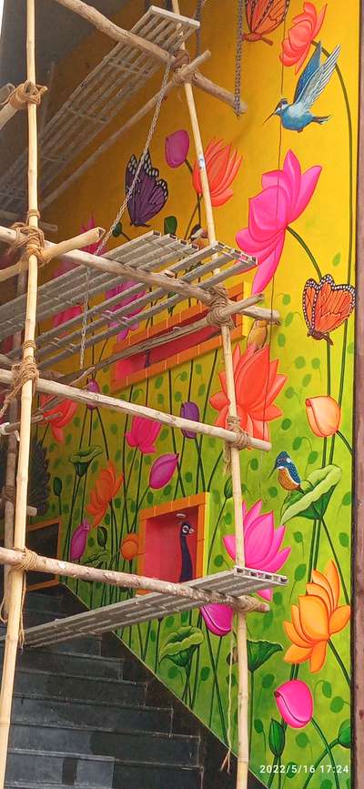 Staircase, Wall Designs by Painting Works Artist Anil chitara, Jodhpur | Kolo