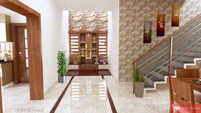 Furniture, Prayer Room, Storage, Staircase, Flooring Designs by 3D & CAD nijo pullan, Thrissur | Kolo