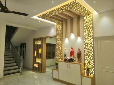 Prayer Room, Lighting, Ceiling, Storage, Wall Designs by Interior Designer george sibiraj, Ernakulam | Kolo