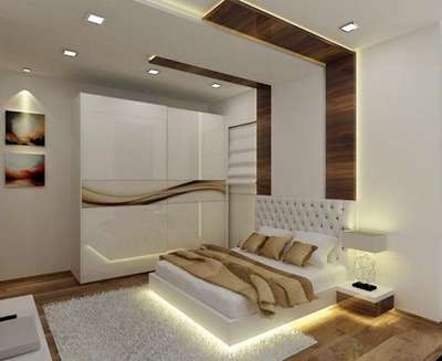 Bedroom, Furniture, Lighting, Storage Designs by Interior Designer Asjad Saifi, Delhi | Kolo