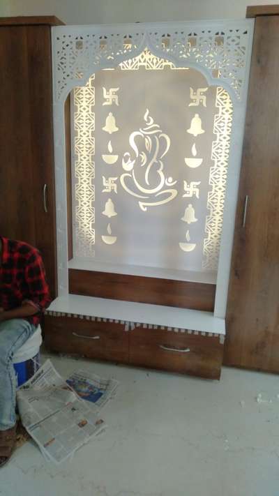 Prayer Room, Lighting, Storage Designs by Building Supplies Gyan Vishwakarma, Indore | Kolo