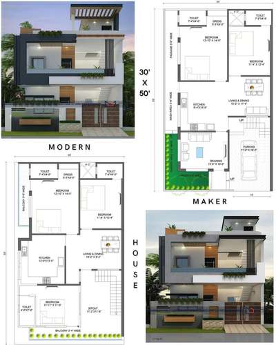 Plans, Exterior Designs by Architect Ak Design  studio, Alwar | Kolo