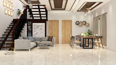 Furniture, Lighting, Living, Staircase, Table Designs by Interior Designer LIVIN interior and exterior , Malappuram | Kolo
