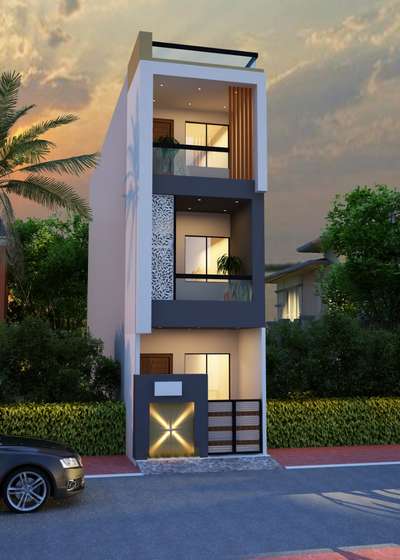 Exterior, Lighting Designs by Civil Engineer optimistic building solutions, Indore | Kolo