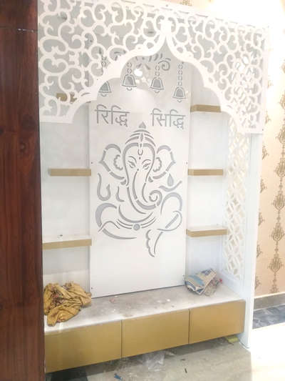 Prayer Room, Storage Designs by Carpenter Dev Panchal, Panipat | Kolo