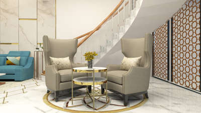Furniture, Living, Table, Staircase, Wall Designs by Interior Designer Gunjan Deshma, Jaipur | Kolo