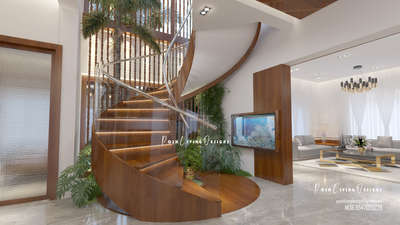 Staircase Designs by 3D & CAD Rigin PR, Thrissur | Kolo