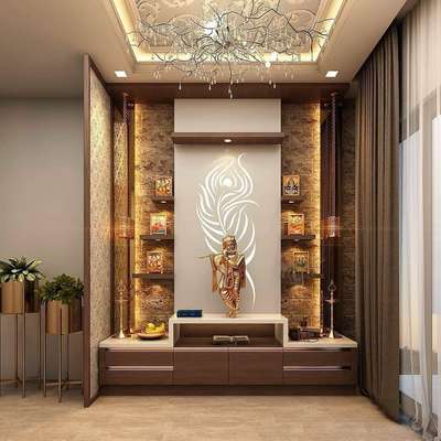 Prayer Room, Storage Designs by Interior Designer Qbic Office, Ernakulam | Kolo