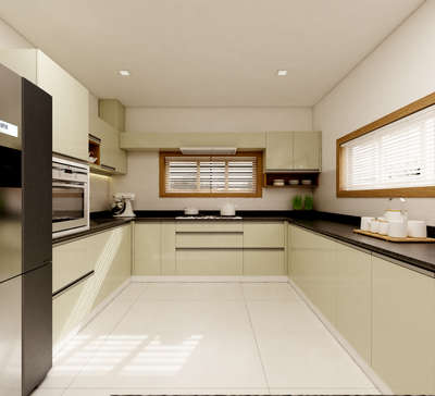 Kitchen, Storage Designs by Interior Designer Ajmal Habeeb, Thrissur | Kolo