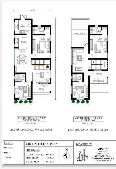 Plans Designs by Civil Engineer NAFEESATHUL  MIZRIYA, Thrissur | Kolo