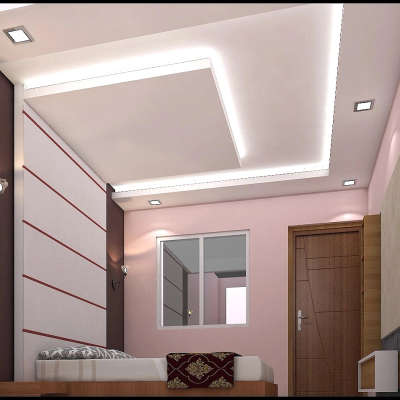 Ceiling, Bedroom, Furniture, Wall, Door Designs by Architect MGM Designtech Bhopal, Bhopal | Kolo