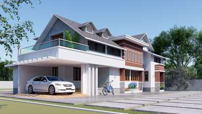 Exterior, Outdoor Designs by Civil Engineer Ullas V U, Kottayam | Kolo