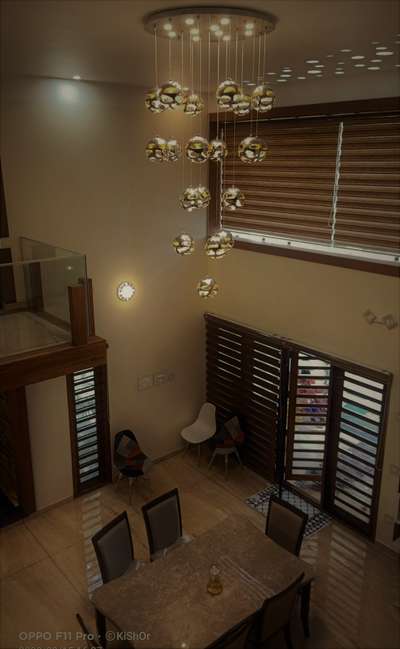 Dining, Ceiling, Furniture, Table, Lighting Designs by Civil Engineer KISHOR  K, Kollam | Kolo