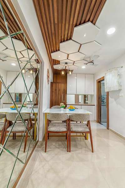Ceiling, Dining, Furniture, Table, Storage Designs by Interior Designer Komal Gahlyan, Panipat | Kolo
