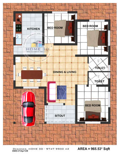 Plans Designs by Civil Engineer Home 3D, Malappuram | Kolo